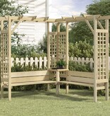 VidaXL Hoekpergola met bank geïmpregneerd grenenhout
