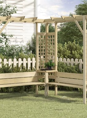 VidaXL Hoekpergola met bank geïmpregneerd grenenhout