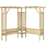 VidaXL Hoekpergola met bank geïmpregneerd grenenhout