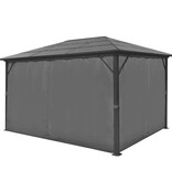 VidaXL Prieel met gordijn 400x300 cm aluminium antraciet