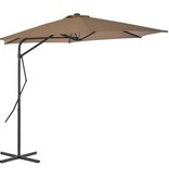 VidaXL Parasol met stalen paal 300 cm taupe
