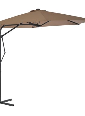 VidaXL Parasol met stalen paal 300 cm taupe