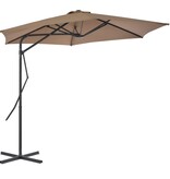 VidaXL Parasol met stalen paal 300 cm taupe