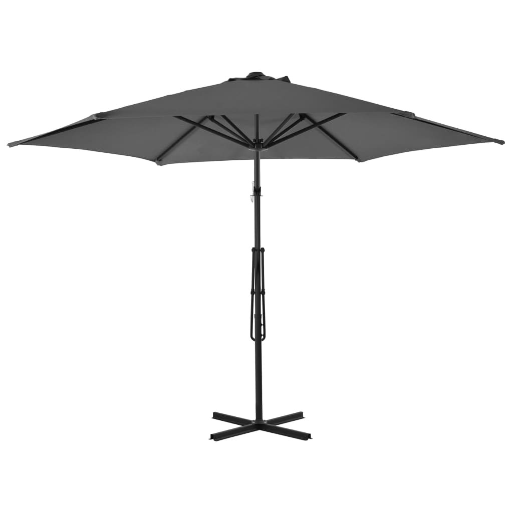 VidaXL Parasol met stalen paal 300 cm antraciet