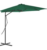VidaXL Parasol met stalen paal 300 cm groen
