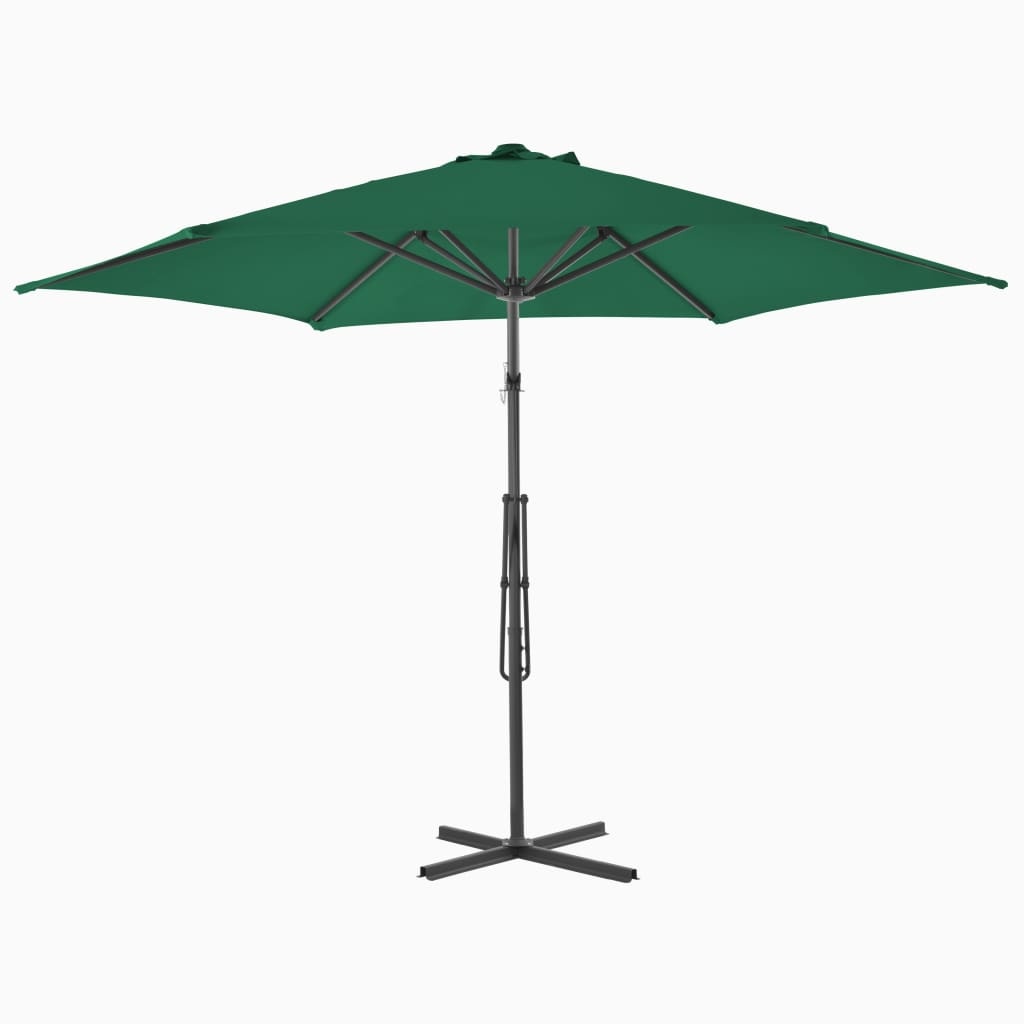VidaXL Parasol met stalen paal 300 cm groen
