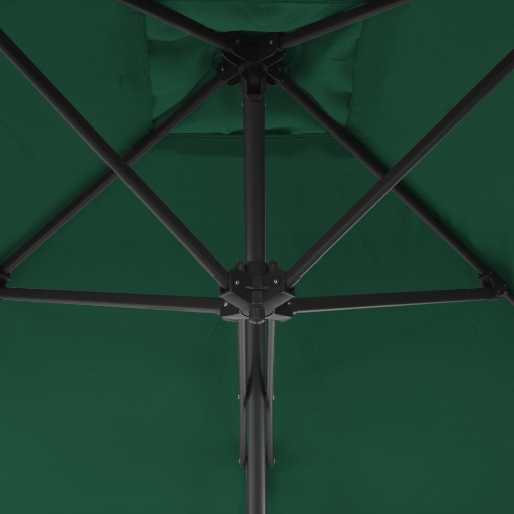 VidaXL Parasol met stalen paal 300 cm groen