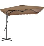 VidaXL Parasol met stalen paal 250x250 cm taupe