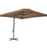 VidaXL Parasol met stalen paal 250x250 cm taupe