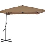 VidaXL Parasol met stalen paal 250x250 cm taupe