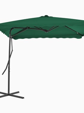 VidaXL Parasol met stalen paal 250x250 cm groen