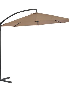 VidaXL Zweefparasol met stalen paal 300 cm taupe
