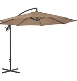 VidaXL Zweefparasol met stalen paal 300 cm taupe