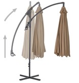 VidaXL Zweefparasol met stalen paal 300 cm taupe