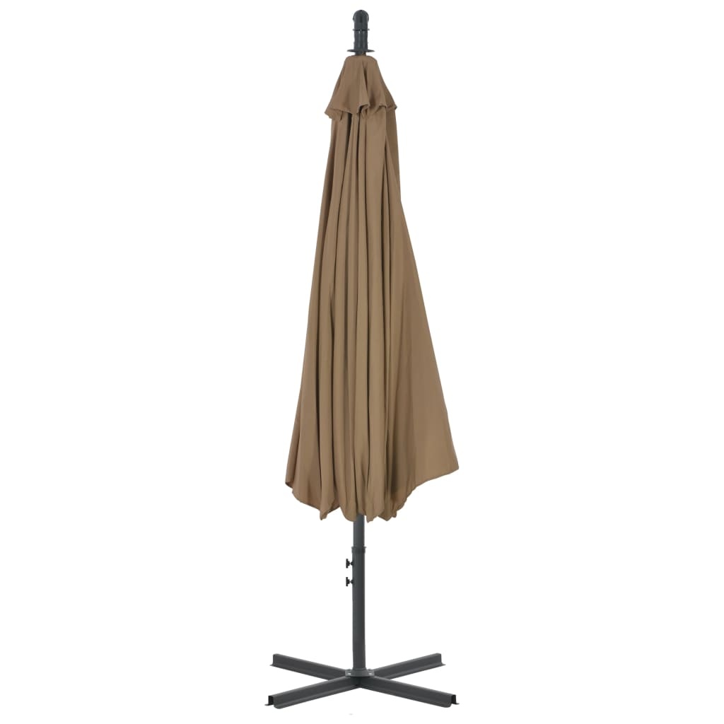 VidaXL Zweefparasol met stalen paal 300 cm taupe