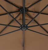 VidaXL Zweefparasol met stalen paal 300 cm taupe