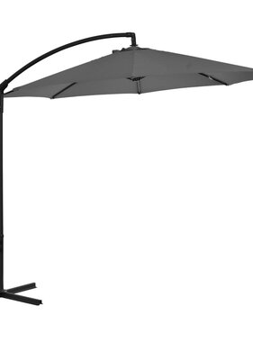 VidaXL Zweefparasol met stalen paal 300 cm antracietkleurig