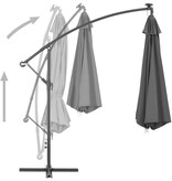 VidaXL Zweefparasol met stalen paal 300 cm antracietkleurig
