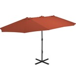 VidaXL Parasol met aluminium paal 460x270 cm terracotta
