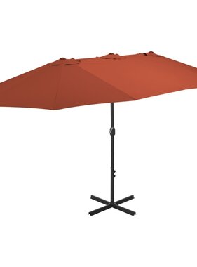 VidaXL Parasol met aluminium paal 460x270 cm terracotta