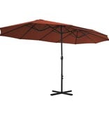 VidaXL Parasol met aluminium paal 460x270 cm terracotta