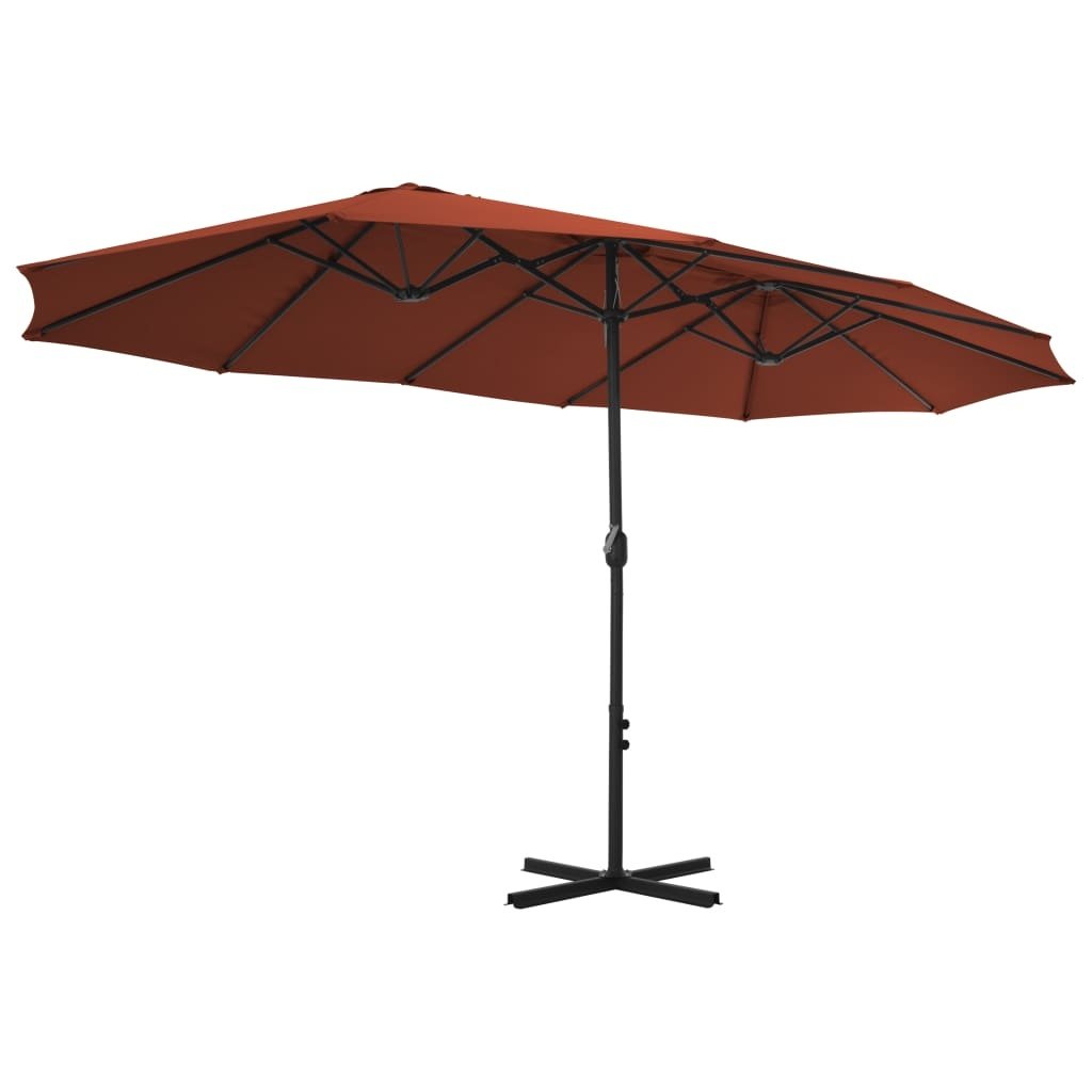 VidaXL Parasol met aluminium paal 460x270 cm terracotta