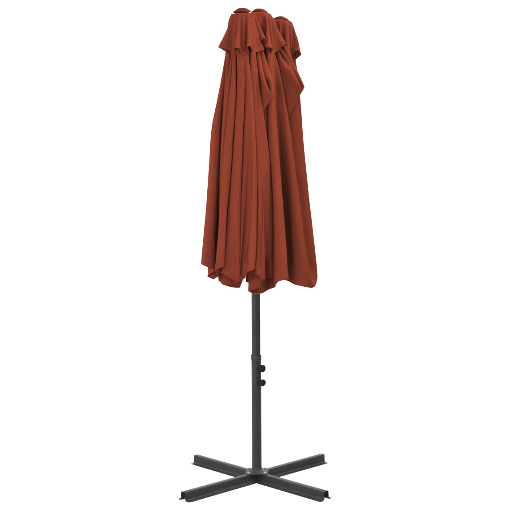 VidaXL Parasol met aluminium paal 460x270 cm terracotta