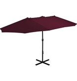 VidaXL Parasol met aluminium paal 460x270 cm bordeauxrood
