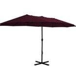 VidaXL Parasol met aluminium paal 460x270 cm bordeauxrood
