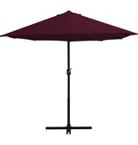 VidaXL Parasol met aluminium paal 460x270 cm bordeauxrood
