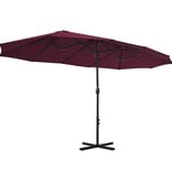VidaXL Parasol met aluminium paal 460x270 cm bordeauxrood
