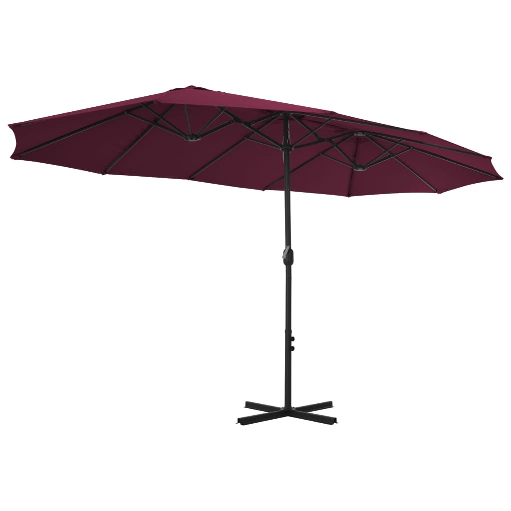 VidaXL Parasol met aluminium paal 460x270 cm bordeauxrood