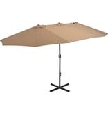 VidaXL Parasol met aluminium paal 460x270 cm taupe