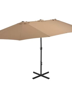 VidaXL Parasol met aluminium paal 460x270 cm taupe