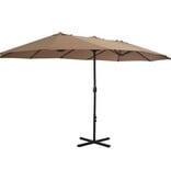 VidaXL Parasol met aluminium paal 460x270 cm taupe