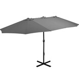 VidaXL Parasol met aluminium paal 460x270 cm antraciet