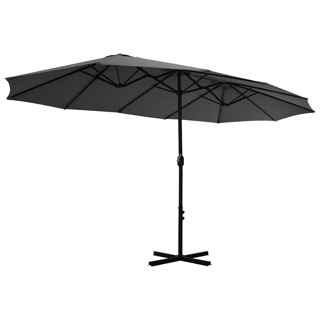 VidaXL Parasol met aluminium paal 460x270 cm antraciet