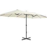 VidaXL Parasol met aluminium paal 460x270 cm zandkleurig