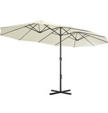 VidaXL Parasol met aluminium paal 460x270 cm zandkleurig