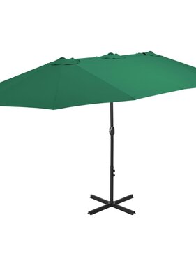 VidaXL Parasol met aluminium paal 460x270 cm groen