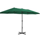 VidaXL Parasol met aluminium paal 460x270 cm groen