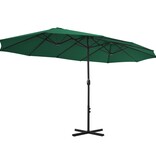 VidaXL Parasol met aluminium paal 460x270 cm groen