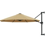 VidaXL Wandparasol met metalen paal 300 cm taupe
