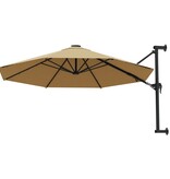 VidaXL Wandparasol met metalen paal 300 cm taupe