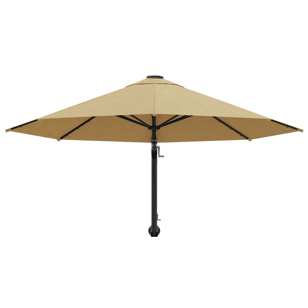 VidaXL Wandparasol met metalen paal 300 cm taupe