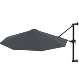 VidaXL Wandparasol met metalen paal 300 cm antraciet