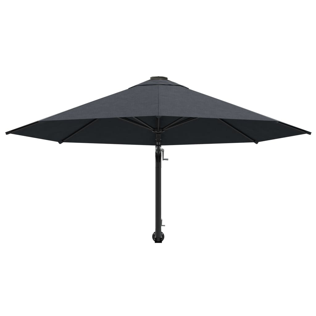 VidaXL Wandparasol met metalen paal 300 cm antraciet