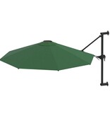 VidaXL Wandparasol met metalen paal 300 cm groen