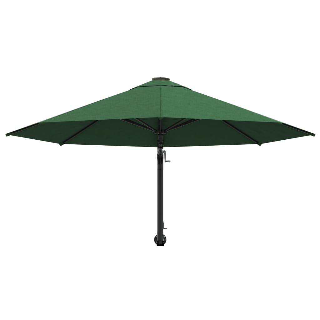 VidaXL Wandparasol met metalen paal 300 cm groen