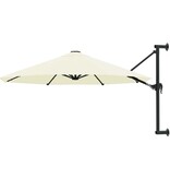 VidaXL Wandparasol met metalen paal 300 cm zandkleurig